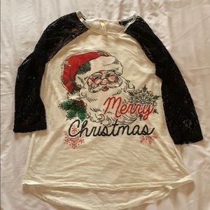 Lilypad, Christmas Top, White, Junior L